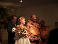Newlyweds Pam and Tomasi present themselves to the congregation-2